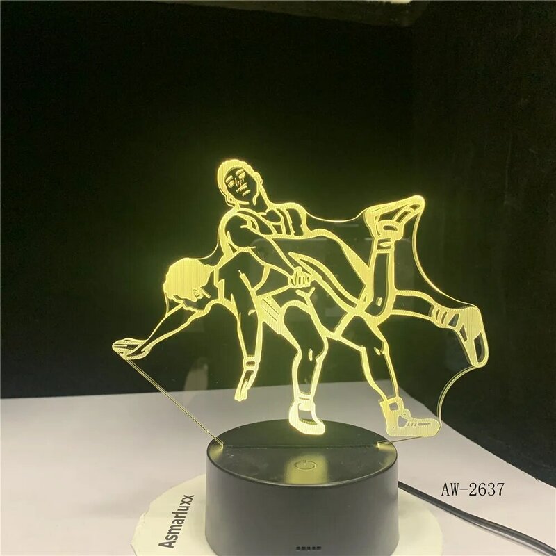 3D Led Lamp Worstelen Judo Lamp Night Lights Usb Lichten Creatieve Vakantie Cadeau Led Bureau Voor Kantoor Thuis Woonkamer decor 2637