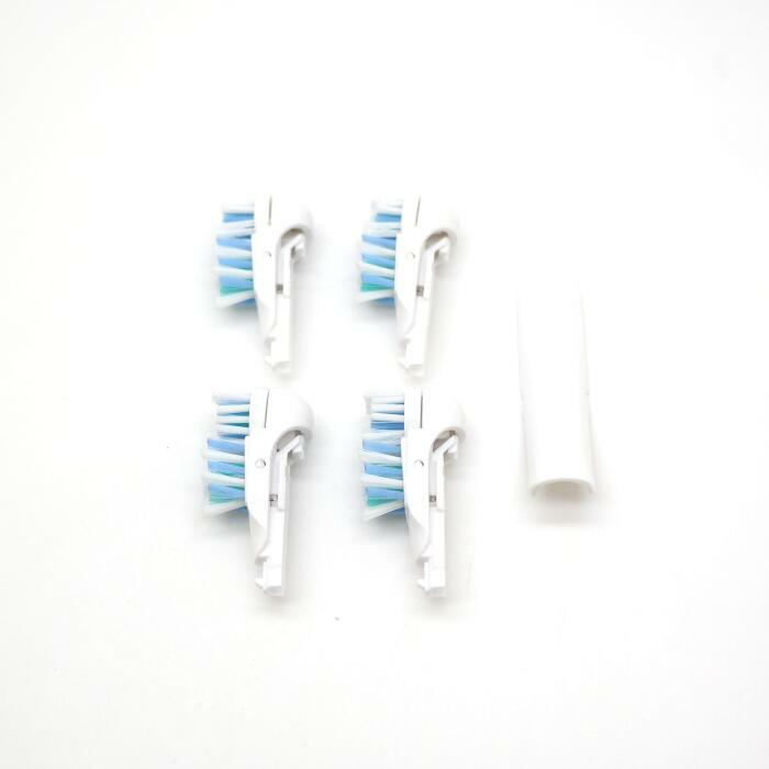 4 unidades/pacote bateria escova de dentes cabeça macia cerdas substituição para oral b dupla limpa cabeças escova completa
