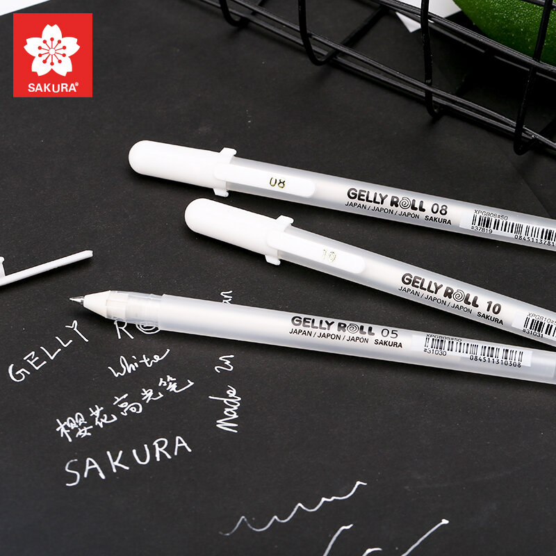 Sakura 3pcs Gelly Roll Classic Evidenziare Penna Gel Penne A Inchiostro Luminoso Bianco Penna Evidenziatore Marcatori Colore Mettendo In Evidenza