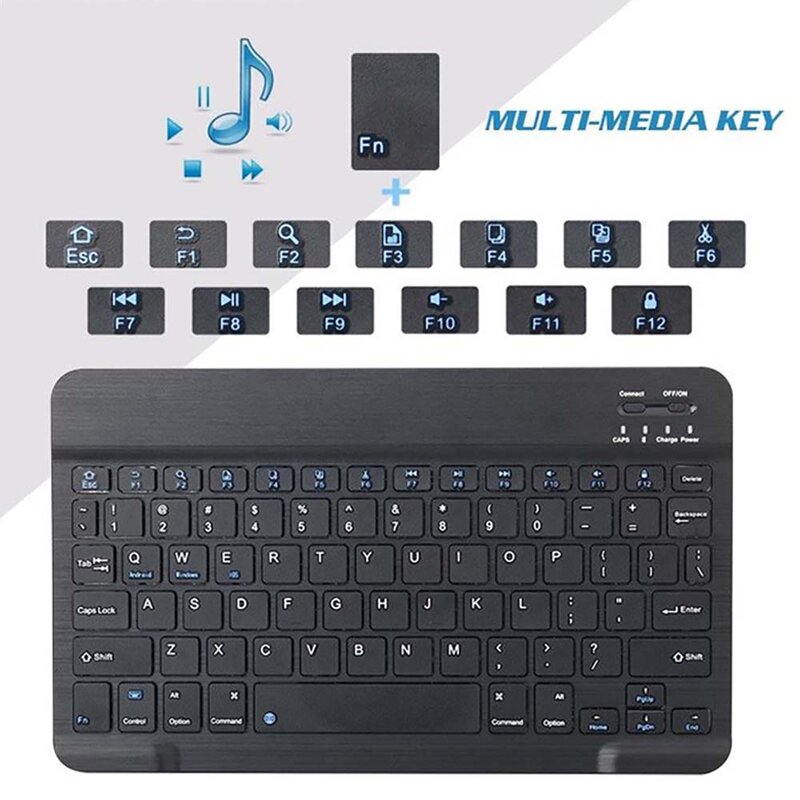 Teclado inalámbrico con Bluetooth para tableta, teclado portátil para teléfonos móviles, con Bluetooth, compatible con modelo 1t 10/3T 10/A3 10/Plus 10/OneTouch Pixi 3 10