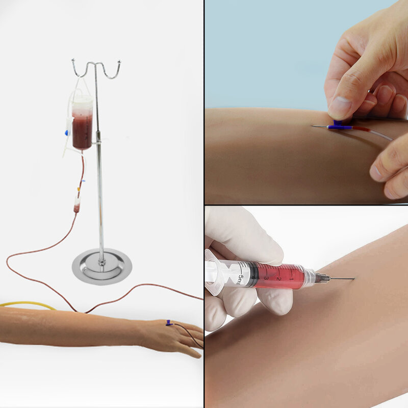 VEVOR Kit Lengan Praktek Intravena PVC Simulasi Tinggi Model Injeksi Praktek Gambar Darah Perawat Asmr Perlengkapan Sekolah Kedokteran