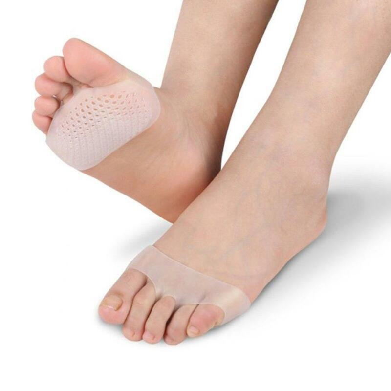 1 para silikonowe wkładki przedniej stopy miękki oddychający ochraniacz na stopę ulga w bólu wkładka