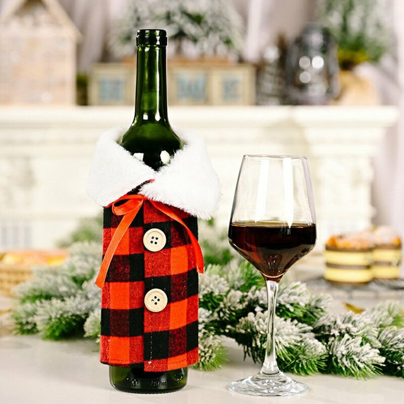 Coperchio per bottiglia di vino di natale decorazioni di buon natale per la casa natale ornamenti natalizi cena regalo di capodanno ornamento
