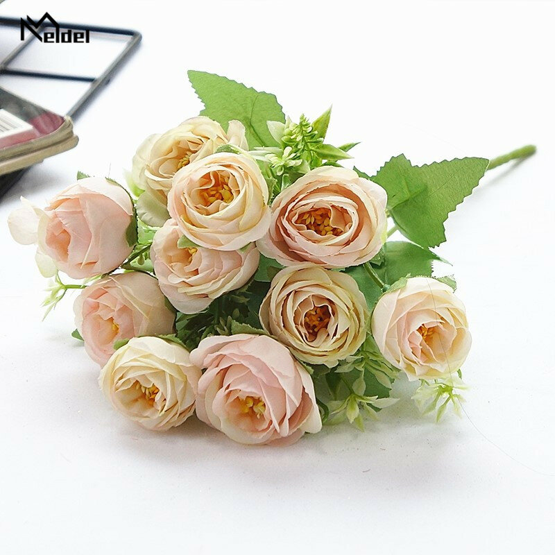 Sztuczka piwonia bukiet ślubny hortensja kwiaty 10 głów biała fioletowa jedwabna róża kwiatowa dekoracja ślubna bukiet ślubny