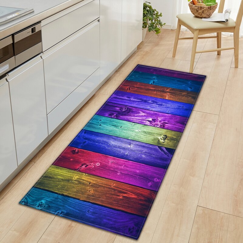 Tappetino da cucina moderno tappetino per porta d'ingresso della camera da letto a striscia lunga modello 3D decorazione del pavimento della casa tappeto per soggiorno tappeto antiscivolo per bagno