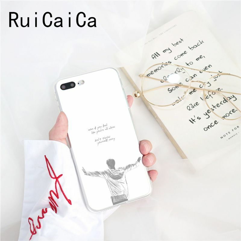 Ruicaica KPOP Jin SUGA j-hope RM Jimin V JungKook housse de téléphone pour iPhone X XS MAX 6 6s 7 7plus 8 8Plus 5 5S SE XR 10