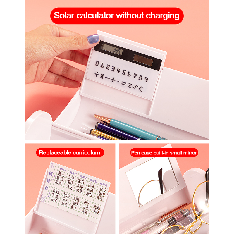 NBX dzieci piórnik dla dziewczyn kalkulator Anime plastikowe pluszowe urocze ulubione szkolne artykuły biurowe z prezentem piórnik
