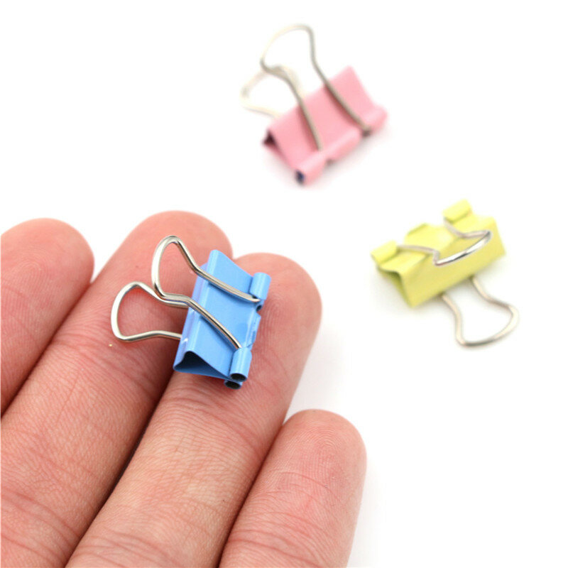 Colorful Metal Binder Ticket Clips File Paper Clip Holder Office Supplies 15mm