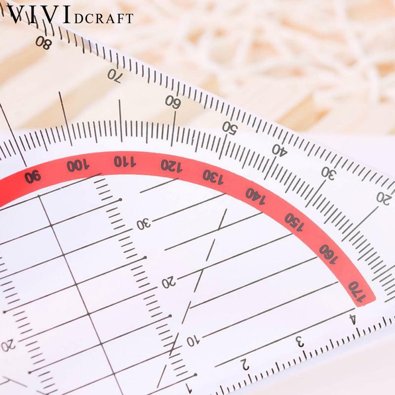 Vividcraft Functional Plastic Triangle Ruler Patchwork Measurment Kids School For Patchwork Angle Tools Stationery Ruler Re X1V2