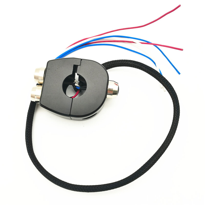 Interruptor de auto enganche negro, empuñaduras de manija de motocicleta, reinicio, 3 botones, a prueba de vibraciones