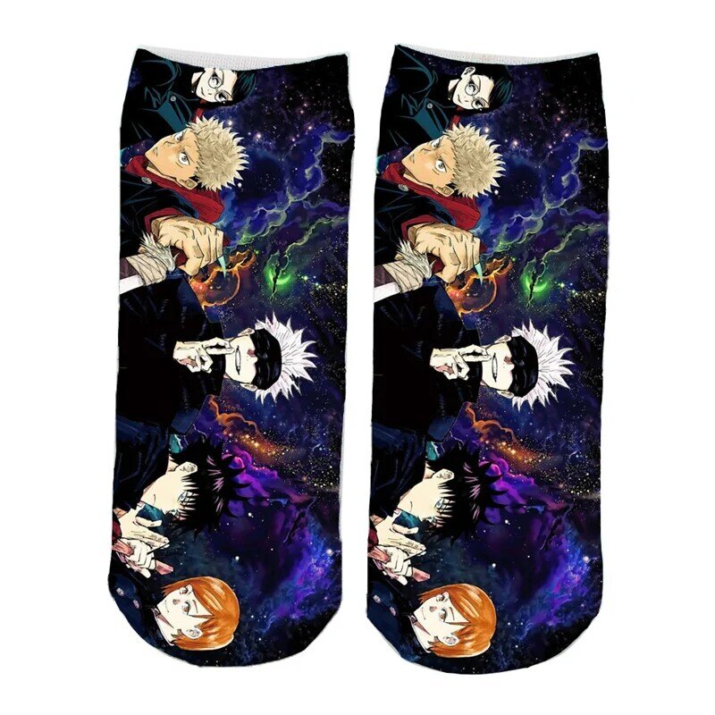 Jujutsu Kaisen – chaussettes Cosplay en coton, décontractées, respirantes, douces, Tube bas, cadeau pour fans