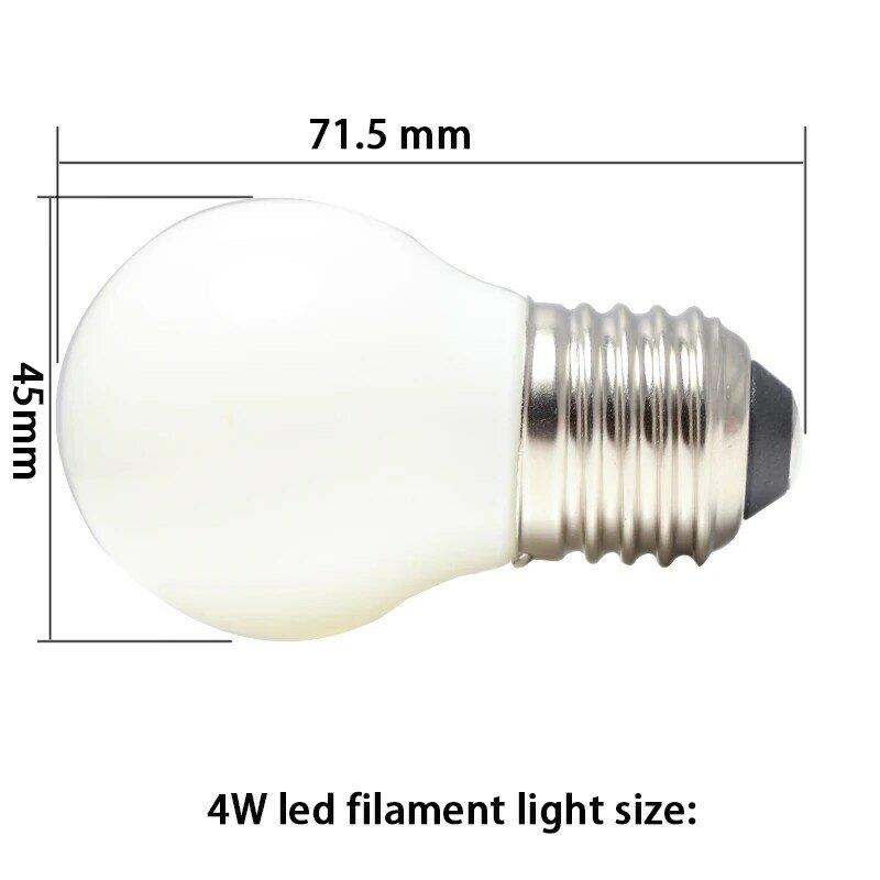 Lampada Led filamento luce E27 G45 220V Dimmer lampadina a guscio lattiginoso Super 4W bianco 6000K luce diurna Lampada domestica dimmerabile a risparmio energetico