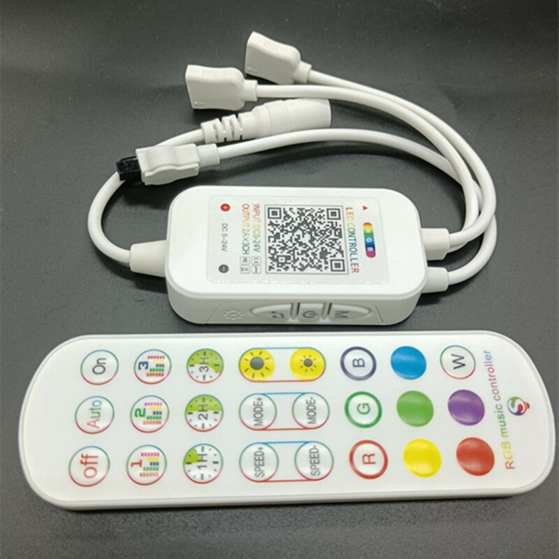 24-Key Smart App, Bluetooth Kleurrijke Controller, gradiënt Met Muziek Buttonsuitable Voor 5-24V 5050 Led Bar Verlichting Acces