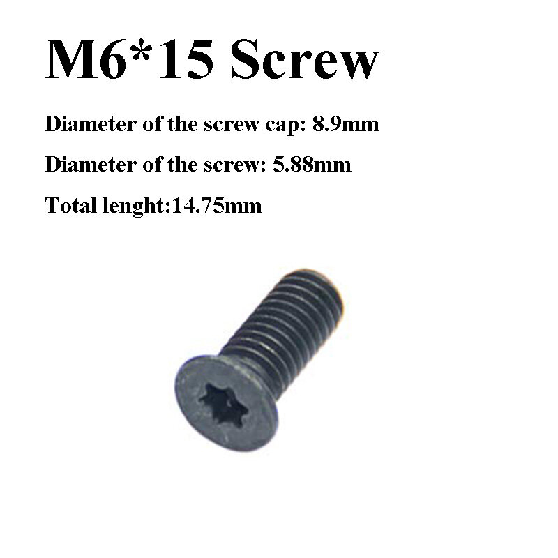 100 pcs M6x10 Screws For Woodworking Replacement Carbide Inserts 14x14x2.0 Or 15x15x2.5