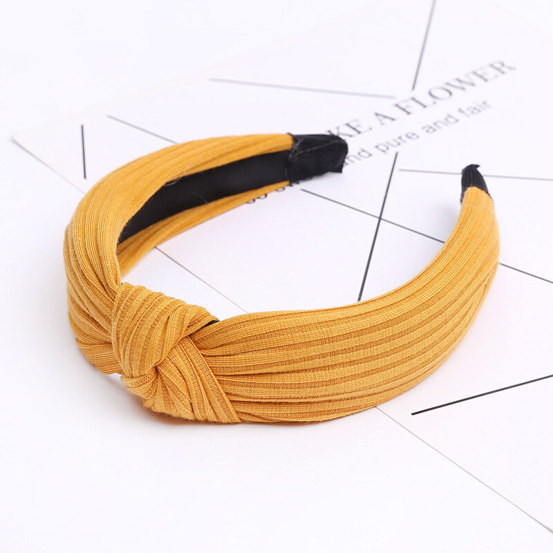 Fashion Suede Knotted Solid Color Headband for Women Fashion Bowknot Hairband Handmade Hair Hoop Hair Accessories