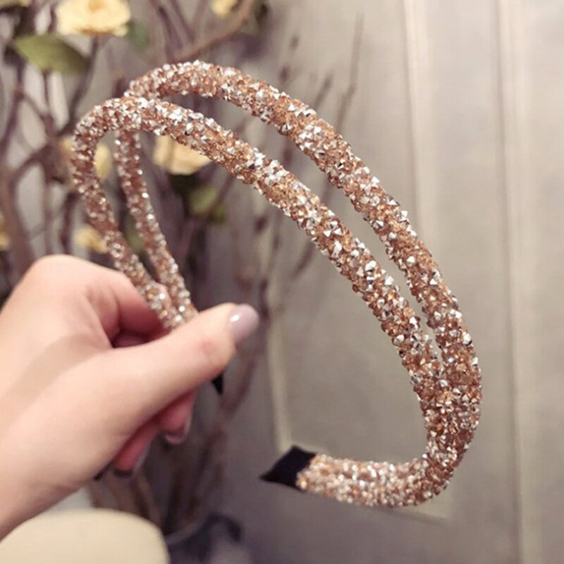 Meisjes Shiny Luxe Rhinestone Haarband Hoge Kwaliteit Diamant Parels Haar Hoepel Accessoires Voor Vrouwen Crystal Hoofdbanden Ornamenten