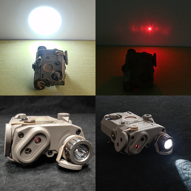 WADSN – lampe de poche Airsoft LA-5 PEQ15, Laser rouge, pointeur IR LA5C PEQ 15 200Lumens, lumière blanche pour arme, lumière de Scout de chasse