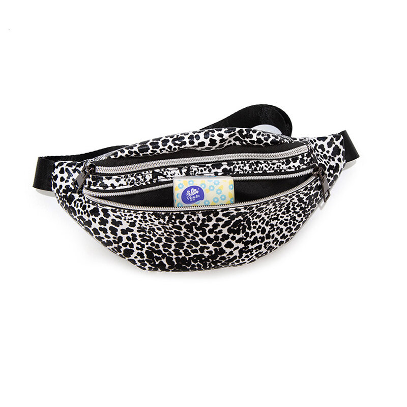 UOSC Leather Leopard Belt Bag Women Fashion Zipper Waist Bags Women Designer Fanny Pack Fashion Belt  Chest Bag Phone Female