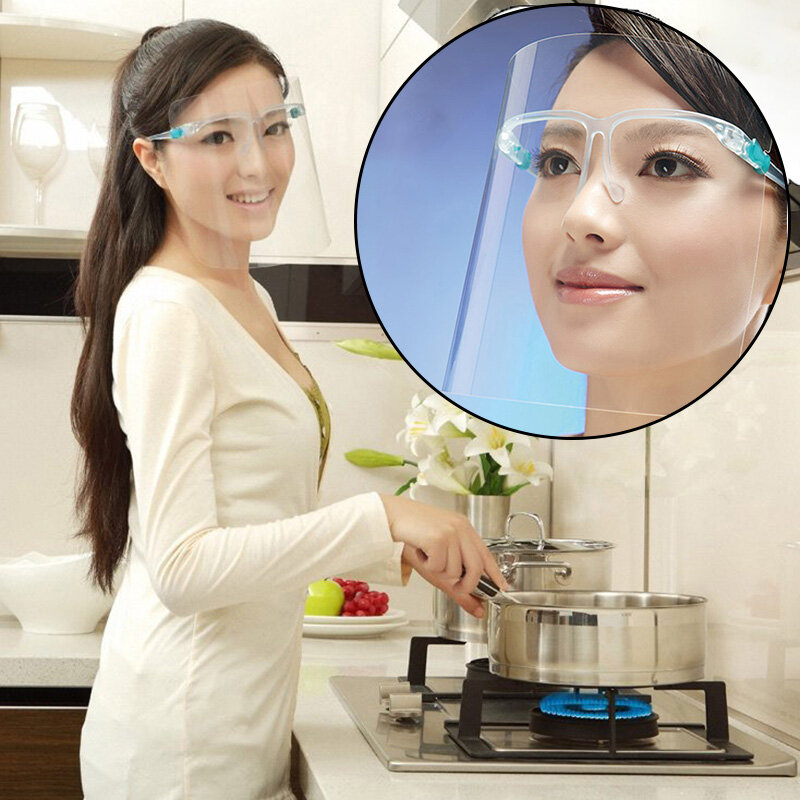 1Pcs Gesichtsmaske Transparent Volle Gesicht Abdeckung Sicherheit Schutz Film Werkzeug Anti-öl Anti-nebel Küche Außerhalb Verwenden