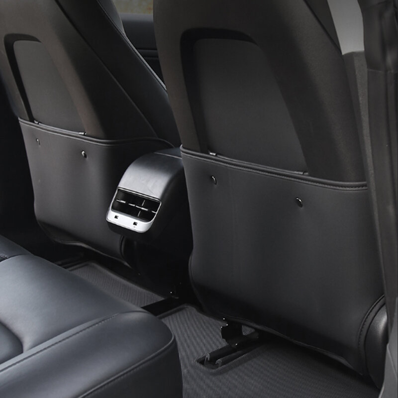 Auto Sitz zurück Anti Kick Pad Schutz Abdeckung 2 stücke für Tesla Modell 3 Y Auto Styling Änderung Kind Anti schmutzig Leder Matte