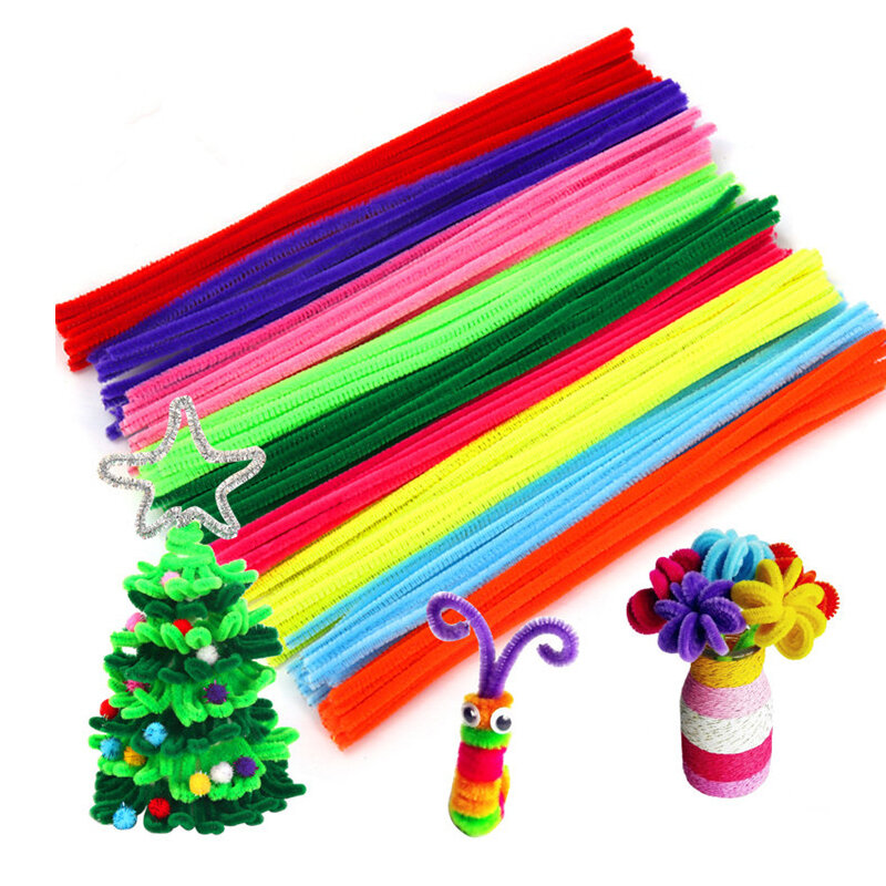 Chenille coloridos limpadores de tubos para crianças, brinquedos educativos artesanais, DIY Craft Supplies, 30cm