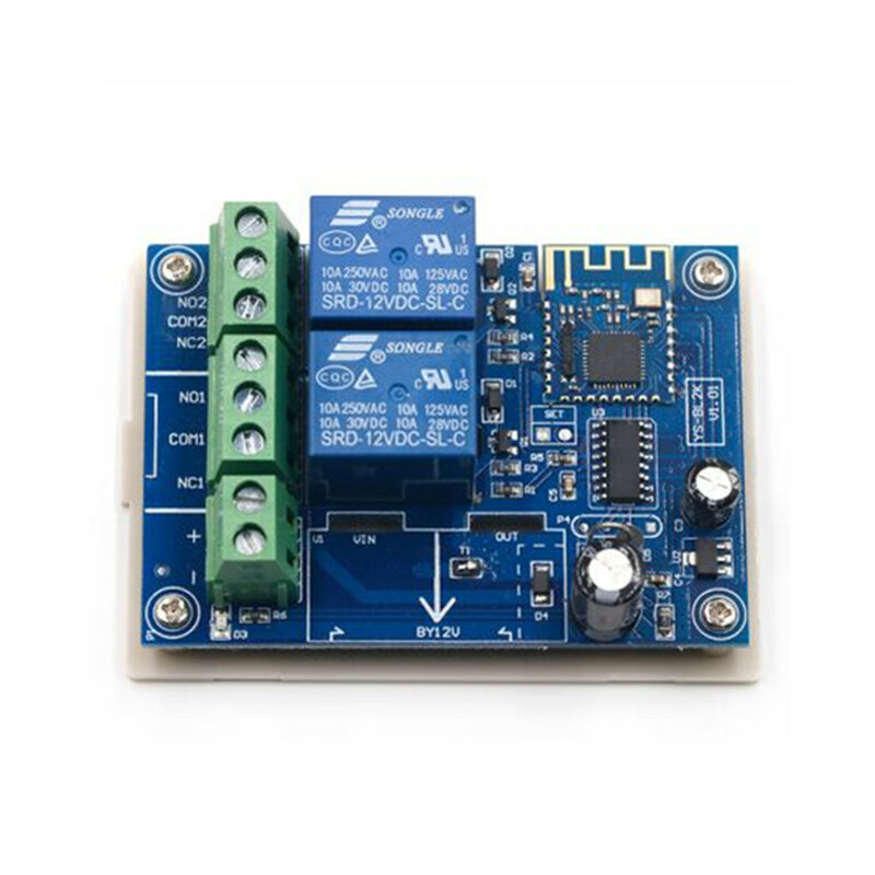 Taidacent – interrupteur à relais 12V, 2 voies/2 canaux, compatible Bluetooth 4.0, contrôle de l'éclairage via application Mobile