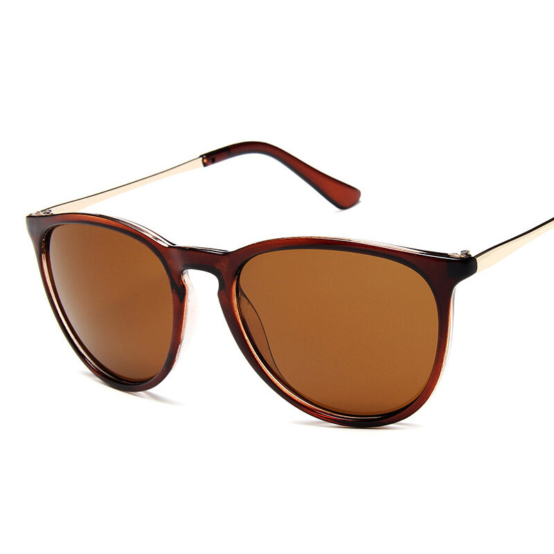 Очки солнцезащитные мужские круглые в стиле ретро, брендовые дизайнерские зеркальные модные солнечные очки «кошачий глаз» в винтажном стиле, для вождения
