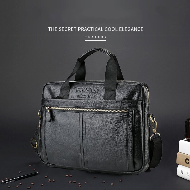 Деловой портфель Weysfor, мужская сумка-мессенджер из натуральной воловьей кожи, сумка для ноутбука 14 дюймов, офисный деловой тоут для мужчин