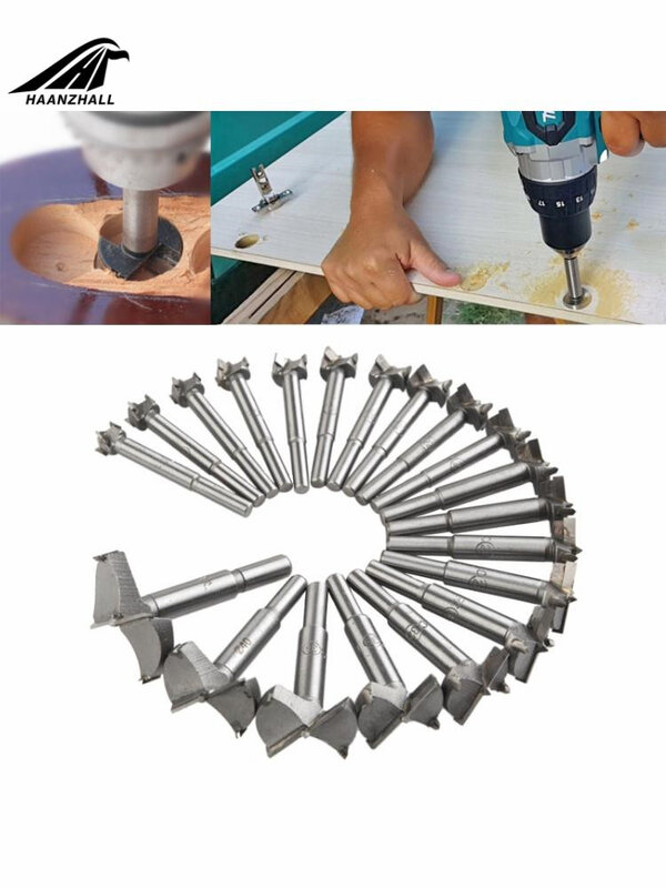 20Pcs/set 14-50mm Forstner Drill Bits Woodworking Self Centering Hole Saw Cutter