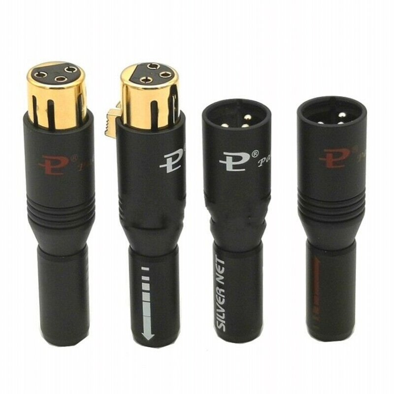 Palic High Quality 24K Gold Plated 3-Pin XLR Connector Plug MIC 4 pcs(2 male and 2 female) Adapter For Diy MATHUR