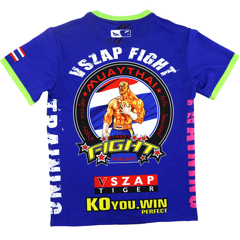 VSZAP MMA Muay Thai Boxing Shorts Muay Thai Muscle Men Sport T Shirt Training Wear Breathable Clothing MMA Shirt Boxing Clothing