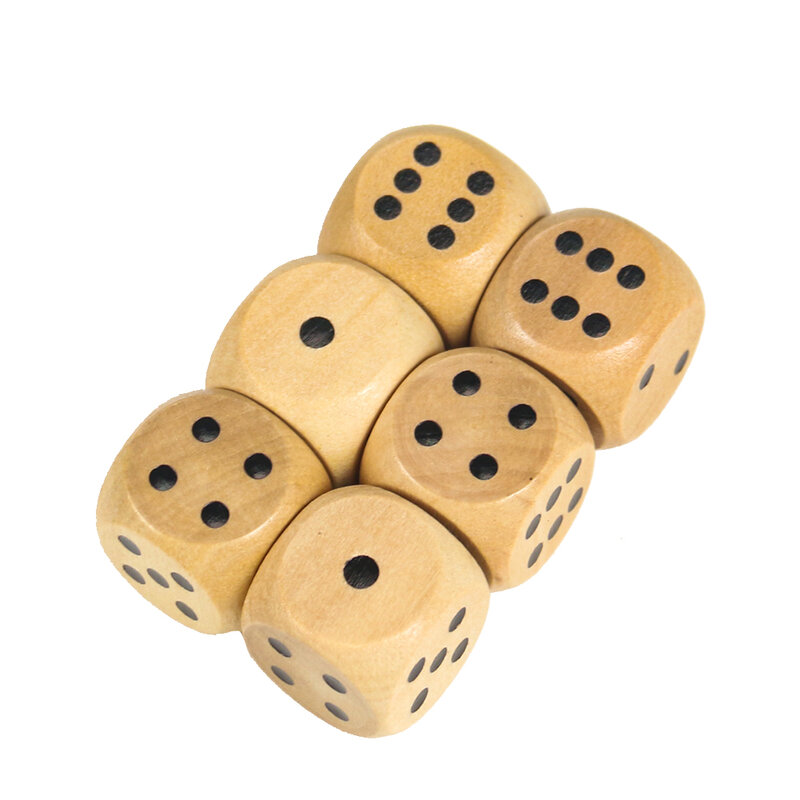 木製のサイコロ,20mm,6個,丸い角,6面,バーパブ,クラブパーティー,子供,大人のゲーム