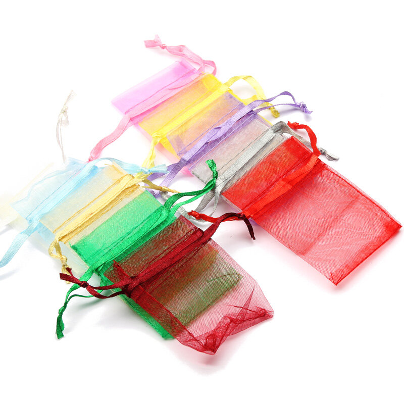 Wholesale 5x7CM/7x9CM/9x12CM Organza Drawable Bags Gift Bags Jewelry Packaging Candy Wedding Party Goodie Packing Favors Pouches
