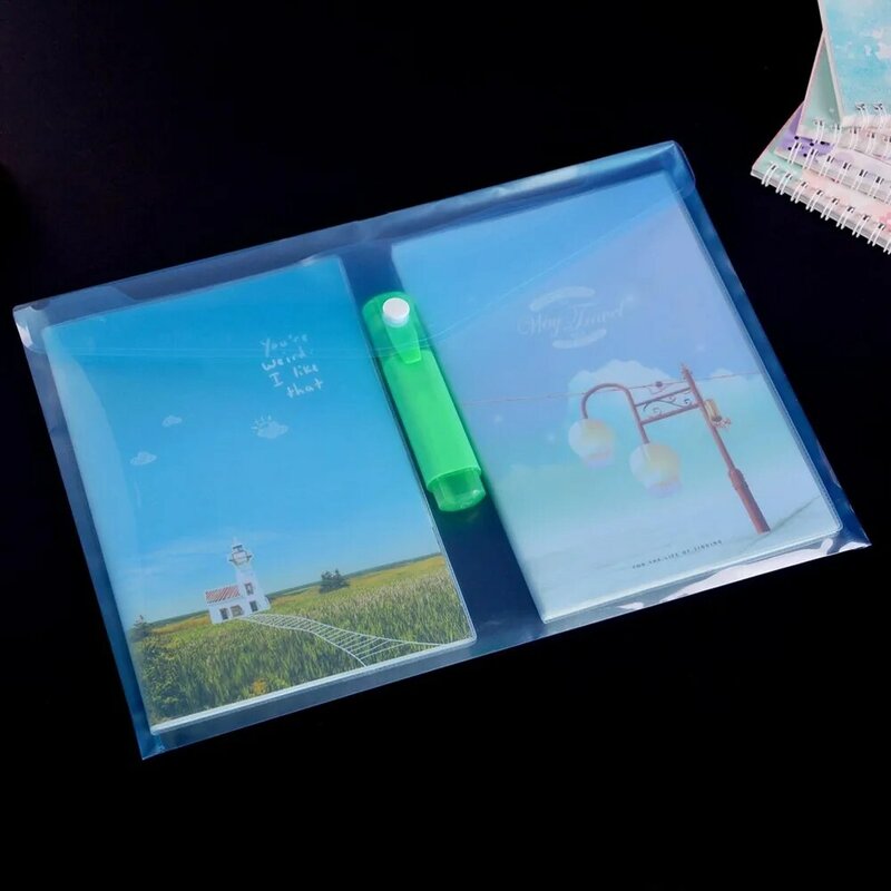 프리미엄 품질 투명 플라스틱 봉투 폴더 1 개, 프로젝트 봉투 폴더 스냅 버튼 잠금