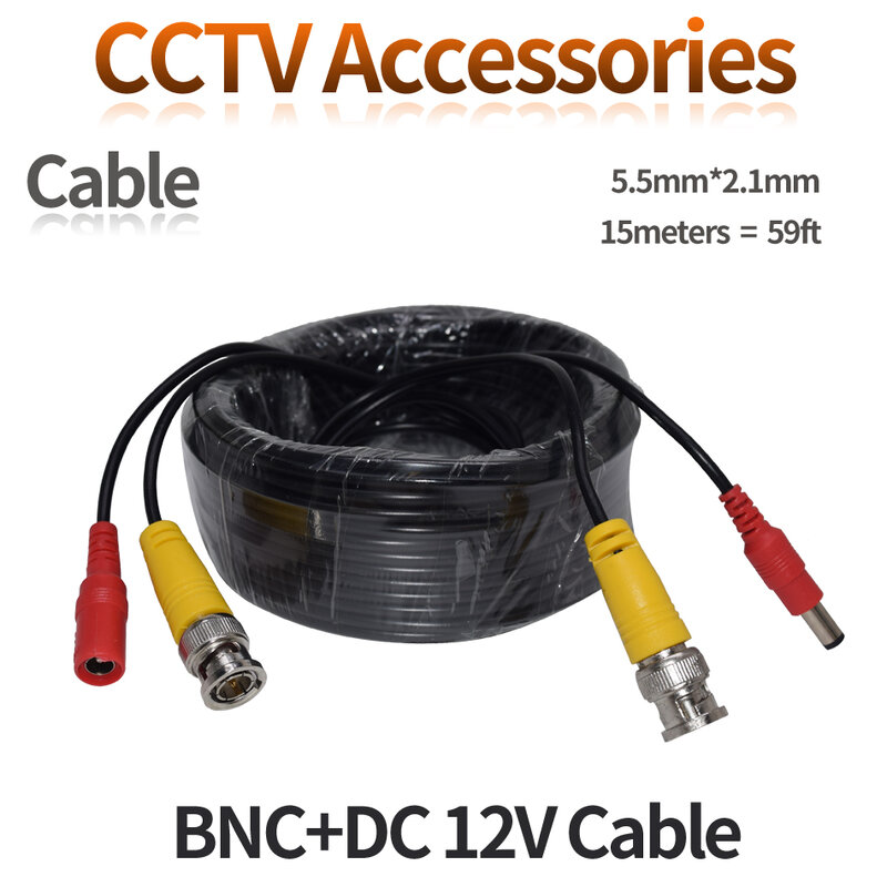 Simicam – câble d'alimentation DC et BNC pour caméra de vidéosurveillance DVR, cordon de sécurité pour système d'enregistrement vidéo, 18M