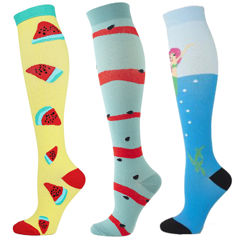 3 Pairs/Lot Dropship Compression Stockings Socks Pack Men/women Football Running Sports Socks Prevent Varicose Veins Nurse Socks