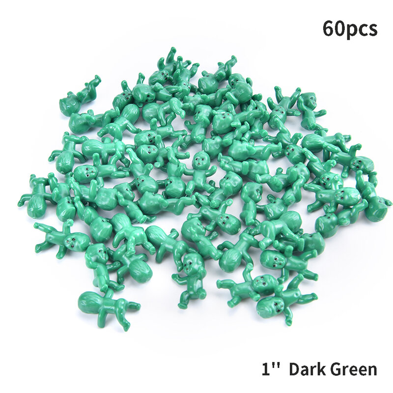 60Pcs High Quality 1/1.2inch Mini Plastic Baby Doll Kids Toys Doll Accessories 10Colors