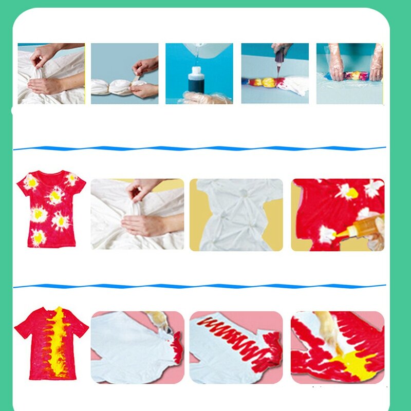 5 цветов/набор одношаговый тканевый текстильный одношаговый набор для краски для галстука 5 цветов DIY дизайн безопасные красители краски и С...