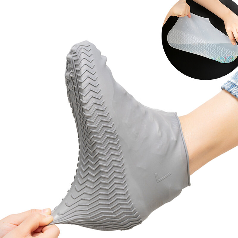 부츠 방수 신발 커버 실리콘 소재 Unisex 신발 프로텍터 실내 야외 비오는 날을위한 장화 재사용 가능