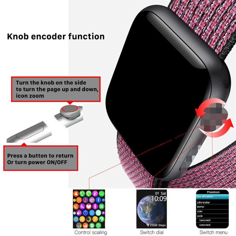 Iwo K8 Homem Relógio Inteligente Bluetooth Smartwatch telefonema GPS motion faixa de Freqüência Cardíaca ECG de 1.78 polegada, 320*385 Android iOS Relógio Desgaste
