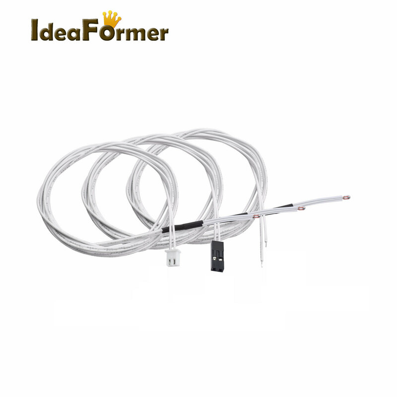 1/5 buah Resistor Ohm 100K NTC 3950 sensor termal termistor No/Dupont/XH2.54 Terminal dengan 1 Meter kabel bagian Printer 3D