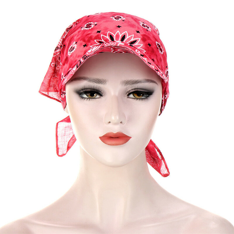 المرأة قبعة بواقٍ للشمس Sunhat مطبوعة وشاح الرأس الدفء لون الحلوى متعددة الوظائف الدافئة واقية من الشمس مع غطاء القطن طباعة عقال