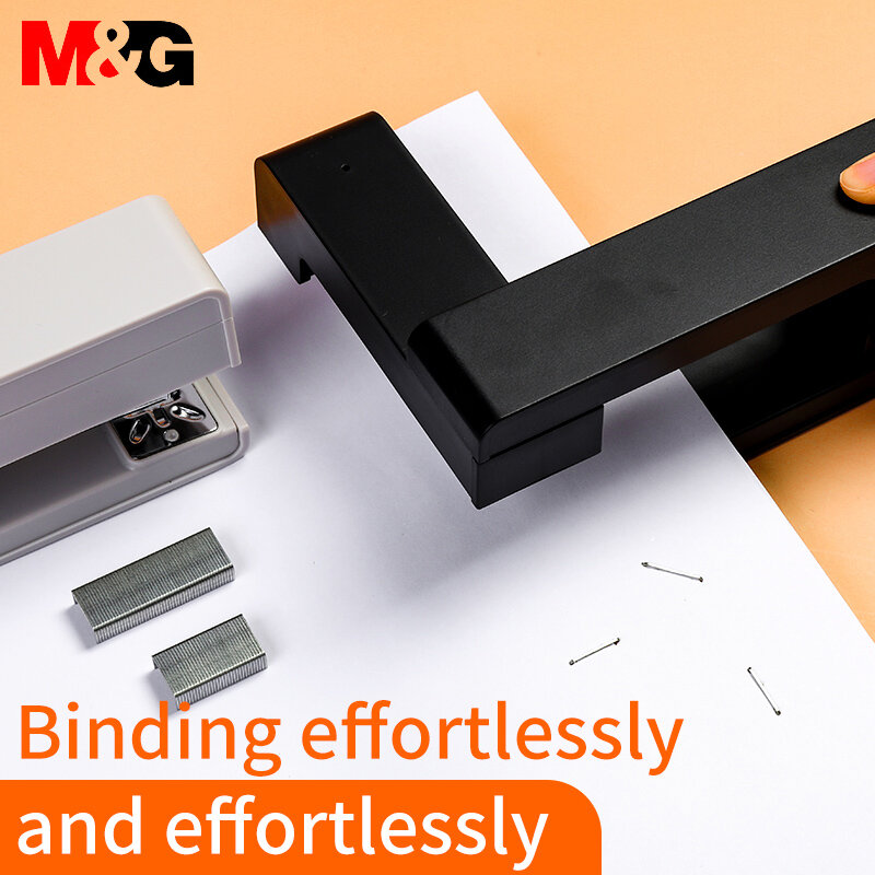 M&G 3 Colors 360 Degree Rotary Stapler Desktop Stapler with Staples Sharp Chisel for Office and school Stationery accessories