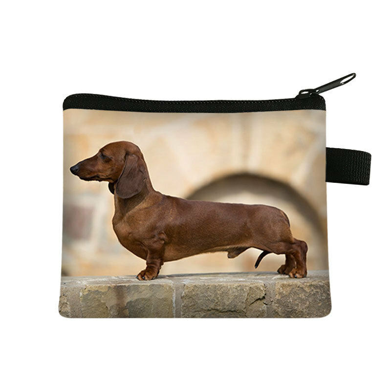 الكرتون الحيوان كلب كلب تغيير حقيبة البوليستر حافظة للبطاقات بسيطة عملة حقيبة التخزين يمكن تخصيص محفظة نسائية للعملات المعدنية حقيبة صغيرة