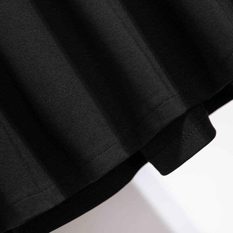 Falda plisada de forro polar para mujer, falda holgada de cintura elástica, color negro, talla grande, 150Kg, 4XL, 5XL, 6XL, 7XL, 8XL, 9XL, otoño