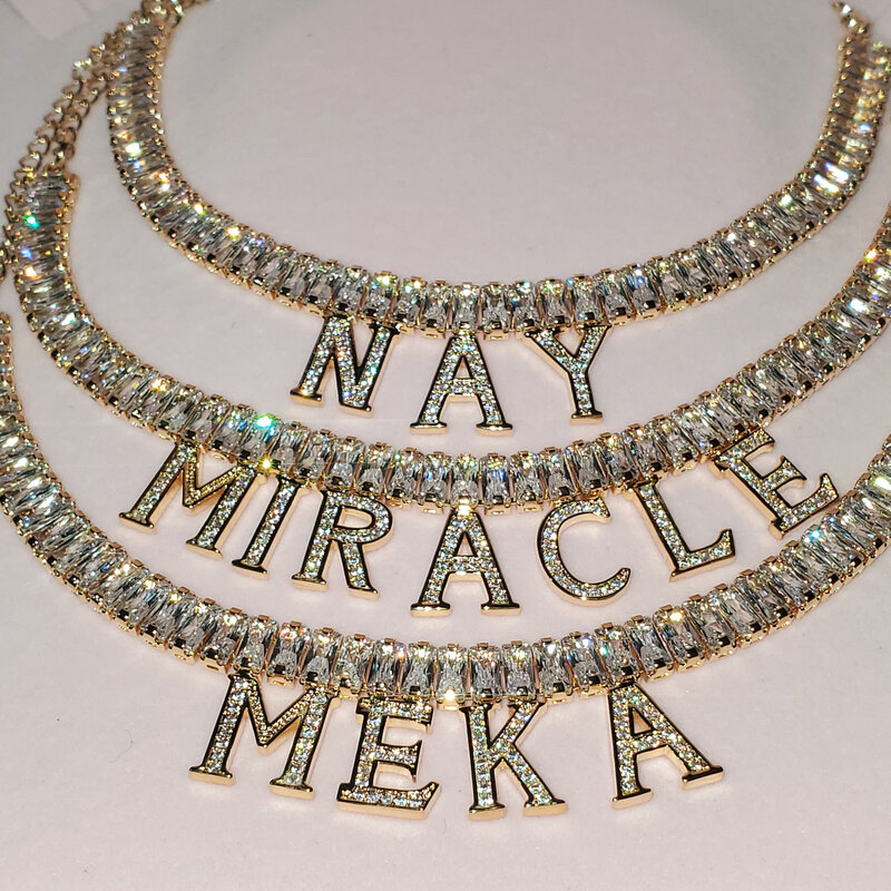 Nome personalizzato cavigliera catena ghiacciata lettere cavigliera 18K oro reale riempito targhetta personalizzata gioielli accessori estivi alla moda