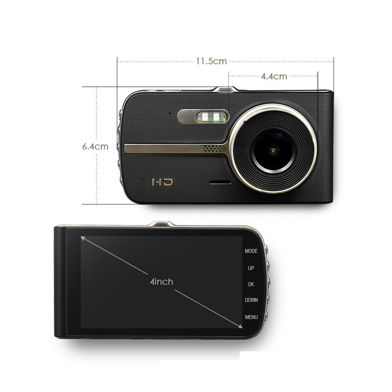 Auto Camera Dvr Dash Camera Achteruitrijcamera Dual Camera 1080P 4 "Full Hd Cyclus Opname Nachtzicht Dash cam Video Recorder Dashcam
