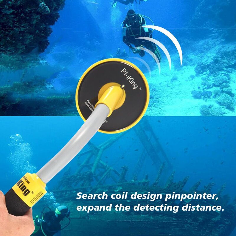 Pi-iking 750 detector de metais 30m impermeável subaquático detector de metais indução de pulso de alta sensibilidade mão pinpointer