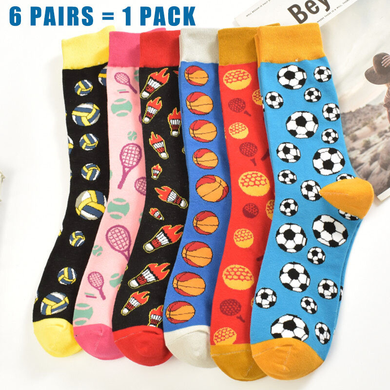 Coloridos calcetines de algodón para hombre, medias divertidas para montar en monopatín, ideal para regalo de boda, 5/6/7 pares por paquete