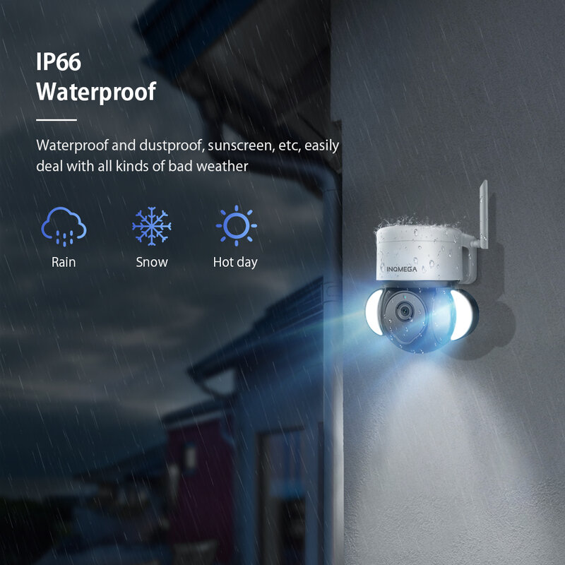 Inqmega Tuya Camera Wifi 4MP Draadloze Camera Patio Outdoor Cctv Bewakingscamera Beveiliging Waterdichte Camera